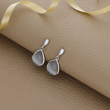 White Cat's Eye 925 Silver Drop Earring
