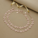 Linked Ring Rose Gold Silver Anklet