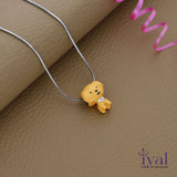 Charming Yellow Puppy 925 Silver Kids Chain Pendent(5+ Yrs)