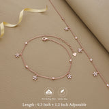 Sparkling Bloom Rose Gold Silver Anklet