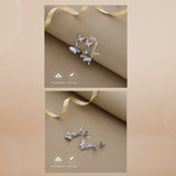 Enamel Dual Butterfly 925 Silver Drop Earrings