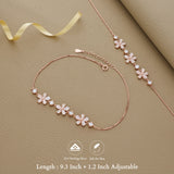 Dazzling Petal Rose Gold Silver Anklet
