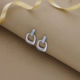 Chunky Square Link 925 Silver Drop Earrings