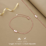Charming Elephant Rose Gold Silver Anklet