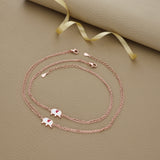 Charming Elephant Rose Gold Silver Anklet