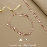 Double Layer Rose Gold Silver Anklet