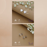 Half White Heart 925 Silver Stud
