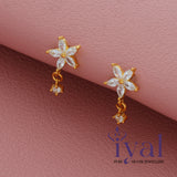 Flower Drops 14K Gold Polish Silver Stud for Kids