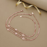 Double Layer Rose Gold Silver Anklet
