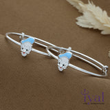 Donald Duck Adjustable Silver bangle for Kids(Pair)