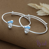 Donald Duck Adjustable Silver bangle for Kids(Pair)