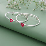 Cute Flower Adjustable 925 Silver Kid Bangle(0 - 5Yrs)