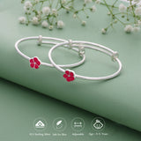 Cute Flower Adjustable 925 Silver Kid Bangle(0 - 5Yrs)
