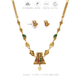 Vighnaharta Antique Peacock 925 Silver Necklace Set