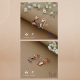 Twin Butterfly Rose Gold Polish 925 Silver Drop Earring