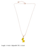 Playful Giraffee Rose Gold Polish 925 Silver Kids Chain Pendant(3+ Years)