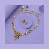 Vighnaharta Antique Peacock 925 Silver Necklace Set
