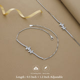 Sparkling Butterfly 925 Silver Anklet