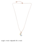 Lovely Duck Rose Gold Polish 925 Silver Kids Chain Pendant(3+ Years)