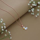 Lovely Duck Rose Gold Polish 925 Silver Kids Chain Pendant(3+ Years)