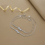 Sparkling Butterfly 925 Silver Anklet