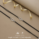 Circle Black Cord 925 Silver Anklet