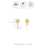 925 Silver Gilded Stardust Studs for Little Girls