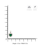 Glossy Green Heart Silver Pendant Set for Women & Teen