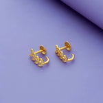 925 Sterling Silver Leaf J Type Earrings
