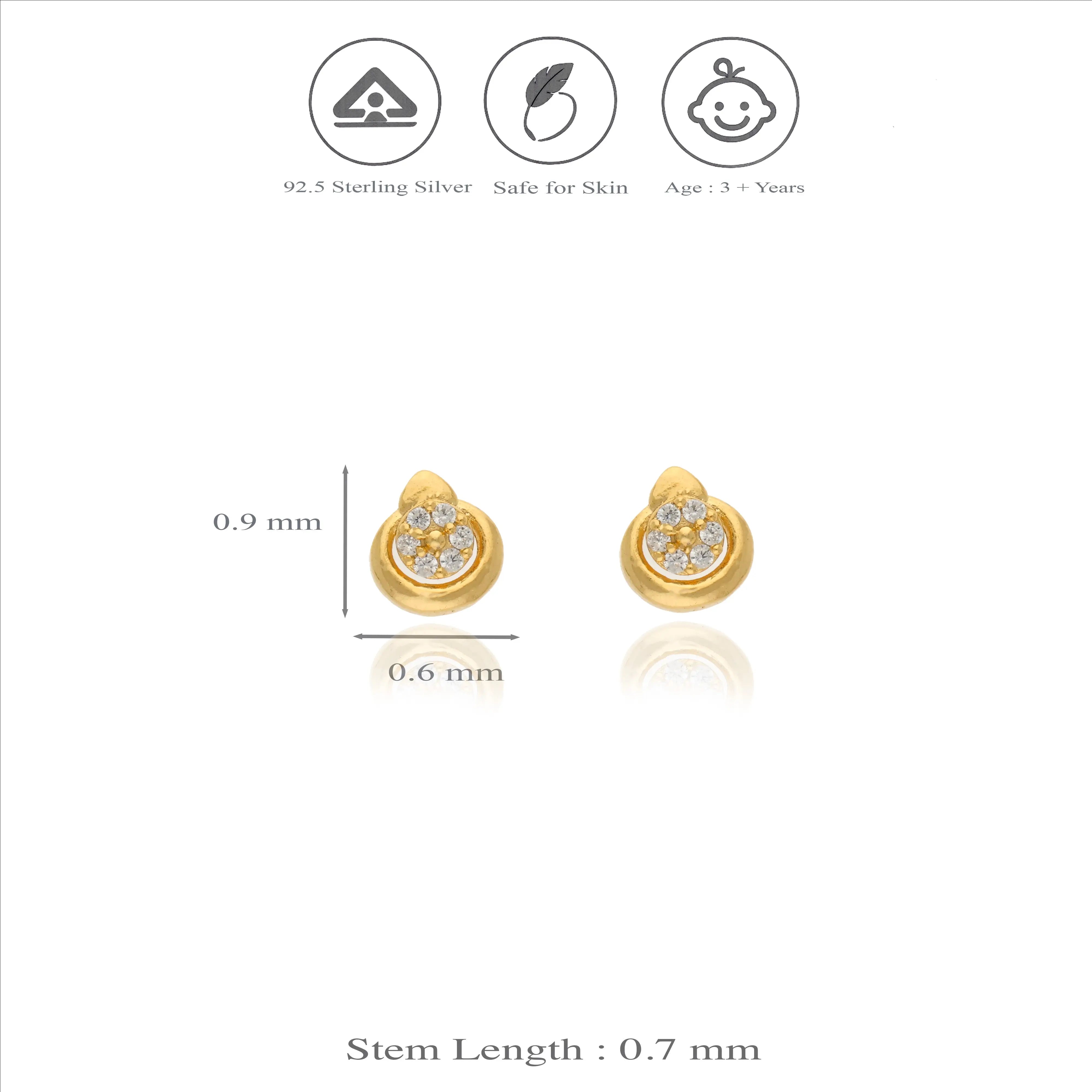 925 Silver High Spark Kids Studs
