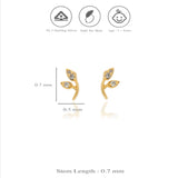 Twin Leaf 925 Silver Kids Stud Earring