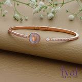 Lovely Circle Rose Gold Polish Silver Kada