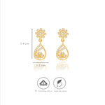 Starlight Daisy 925 Silver Gold Polish Drop Earrings