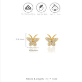 925 Silver Graceful Wings Kids Stud Earrings