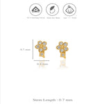 925 Silver Glimmering Flora Stud Earrings for Kids