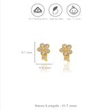 925 Silver Glimmering Flora Stud Earrings for Kids