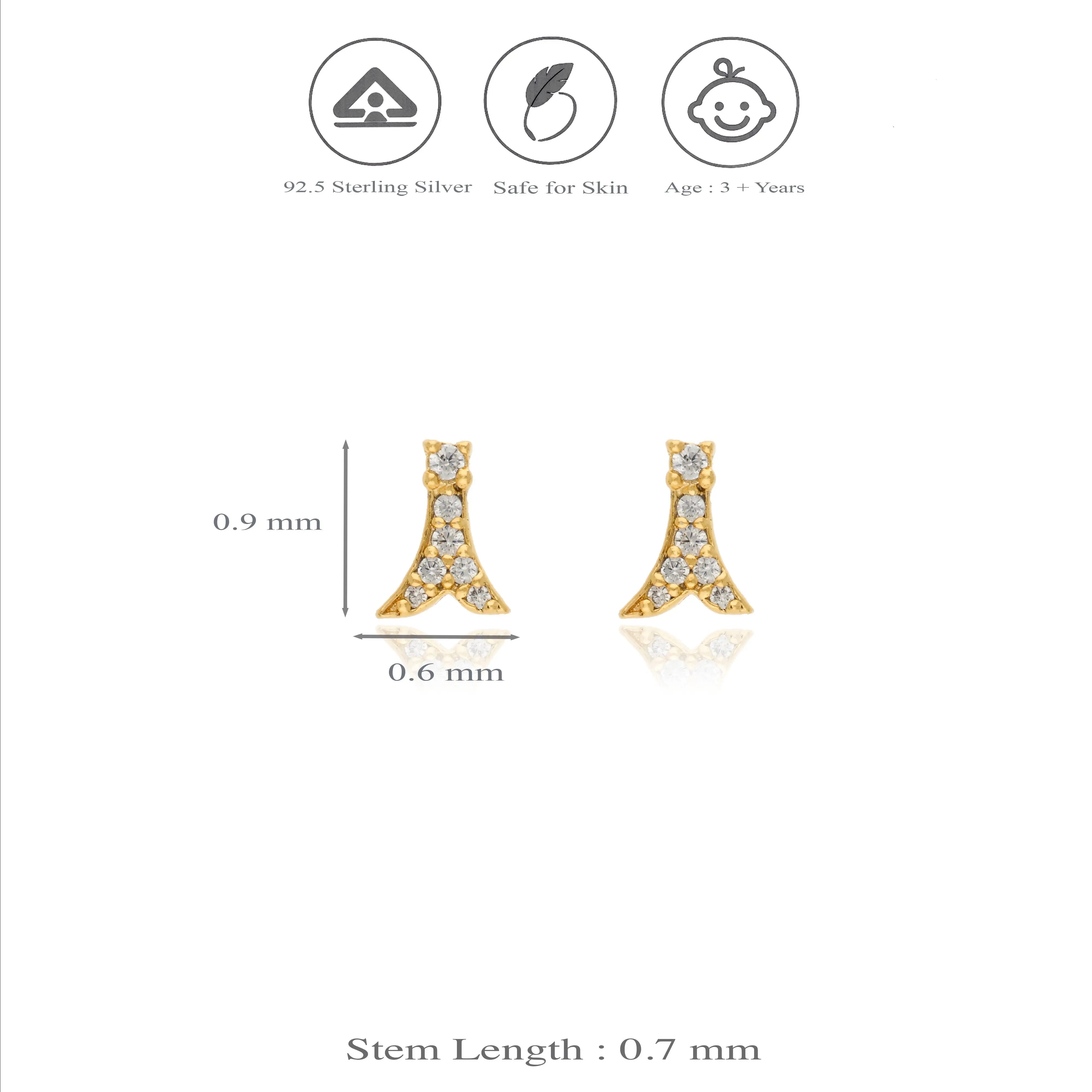 925 Silver Eiffel Elegance Stud Kid Earrings