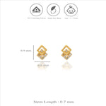 925 Silver Dainty Interlocking Square Kids Studs