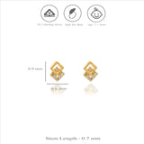 925 Silver Dainty Interlocking Square Kids Studs
