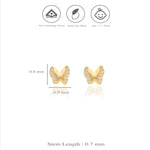 925 Silver Fairy Wings Kids Studs for Children