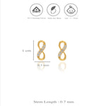 925 Silver Sparkling CZ Infinity Studs