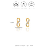 925 Silver Sparkling CZ Infinity Studs