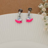 Pure Silver Pink Snail  Kids Drop Earring for Daily Use
