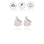 Kitty Bow 925 Silver Kid Hoop Earring (3+ Yrs)