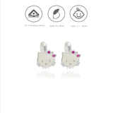 Kitty Bow 925 Silver Kid Hoop Earring (3+ Yrs)