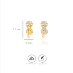 Pure 925 Silver Floral J-Shaped Earrings