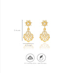 925 Silver Glinting Blossom Drop Earrings