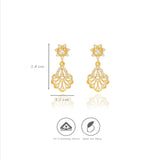 925 Silver Glinting Blossom Drop Earrings