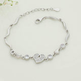 Heart Silver Chain Bracelet For Women & Teen