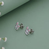 Bunny Rose Gold Polish 925 Silver Stud for Kids & Teen(5+ Yrs)